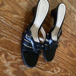 Black Liz baker heeled open toe dress shoes/ sandals
